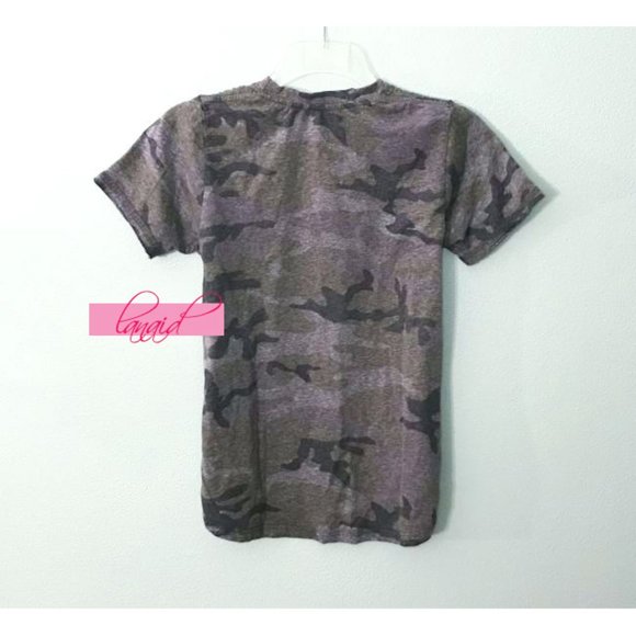 Prince Peter Silver-Stripes Camouflage Short-Sleeve Distressed Tee Burnout Camo - Picture 5 of 10